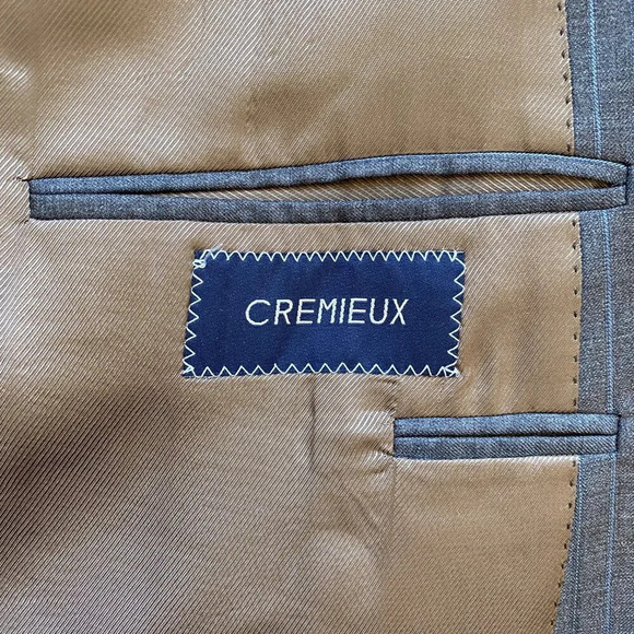Cremieux Collection Wool Sport Coat Men's 48L Ing Loro Piana Pinstripe Gray Blue - Picture 15 of 16